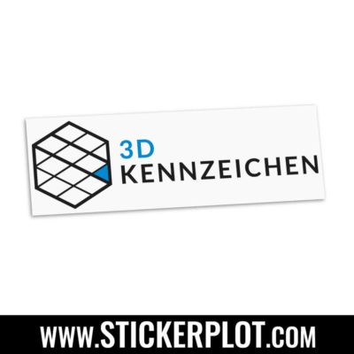 Sticker 3D-Kennzeichen - Schwarz - Blau